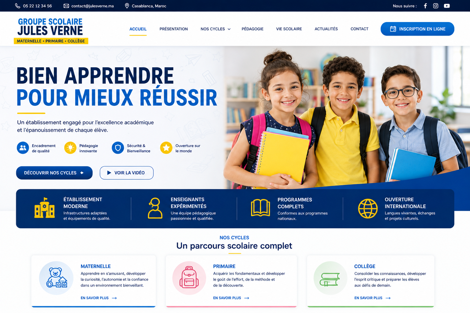 website creation juleverne.ma